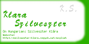 klara szilveszter business card